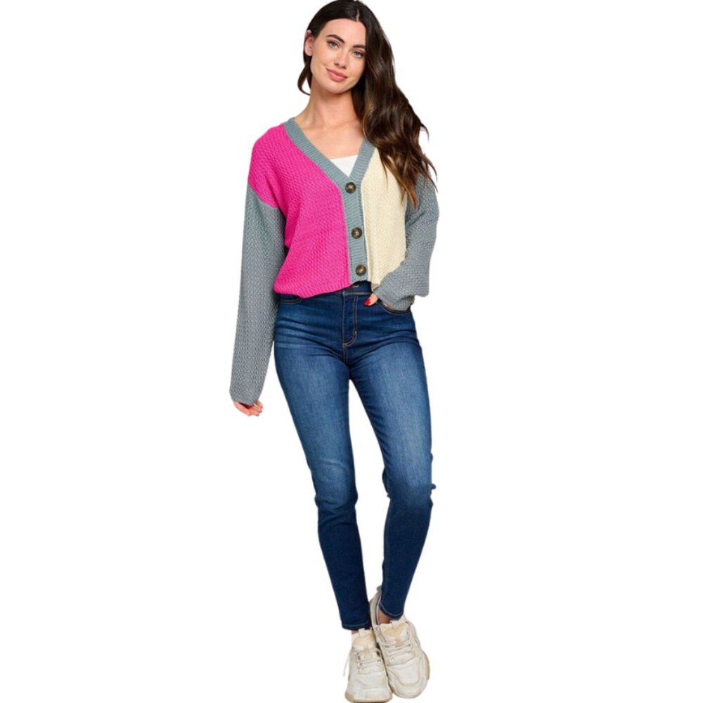 Color Block Cardigan - Picture 2 of 8
